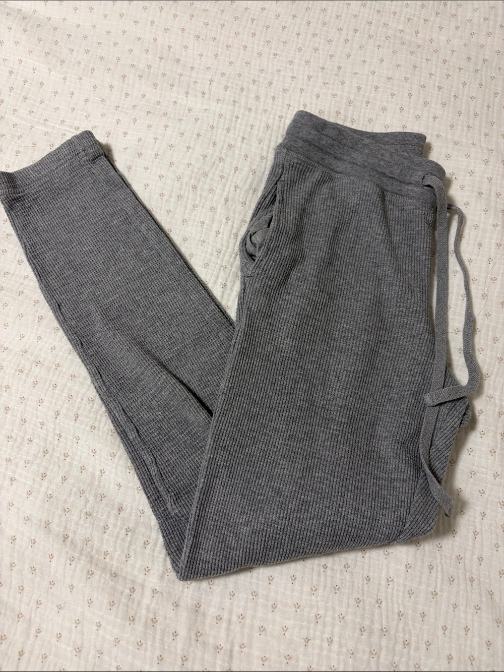 TNA Gray Ribbed Men's Knit Joggers with Drawstring